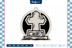 Halloween Tombstone Earrings Laser Cut SVG Product Image 3