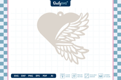 Angel Wing Heart Earrings Laser Cut SVG Product Image 3