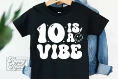 10 Is A Vibe SVG - 10th Birthday Retro - Ten Birthday Boy Product Image 2