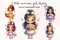 Little Summer Girl Clipart PNG Product Image 1