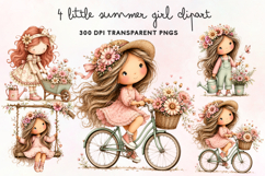 Little Summer Girl Clipart PNG Product Image 1