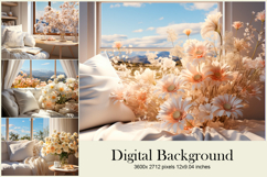 Living Room Couch Backdrops Sofa Summer Background Wallpaper Product Image 1