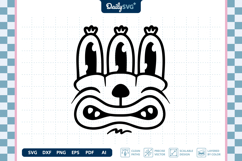 Monster Face SVG - Cartoon Monster Face Cut File Product Image 1