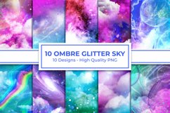 10 Ombre Glitter Sky Digital Paper Product Image 1