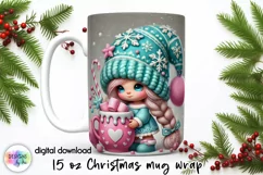 Christmas Coffee Mug Wrap, Christmas Baby Gnome, Cute Doll Product Image 1
