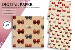 Bow Ribbon Background Bow Digital Paper Pattern Wallpaper_10 Product Image 1