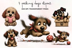 Peeking Dogs Clipart PNG Product Image 1