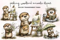 Peeking Woodland Animals Clipart PNG Product Image 1