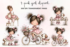 Pink Girl Clipart PNG Product Image 1