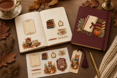 Cozy Bookish Autumn 82 PNG Clipart Bundle Product Image 10