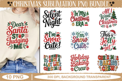 Christmas quotes sublimation PNG Design Bundle, 10 Designs Product Image 1