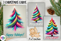Christmas Tree Greeting Cards, Abstract Christmas Tree Print Product Image 1