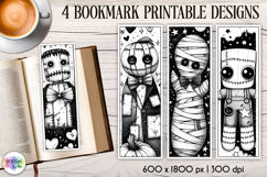 Halloween Bookmarks, Gothic Black and White Bookmarks Product Image 1