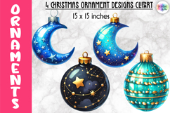 Christmas Ornaments Clipart, Christmas Tree Baubles PNG Product Image 1