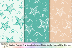 Modern Coastal Shell Seamless Patterns, Nautical Pattern Product Image 1