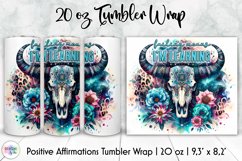 Positive Affirmation Tumbler Wrap Bundle, Bull Skull Tumbler Product Image 11