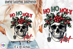 Christmas Skull Snarky Sublimation, Funny Dark Santa PNG Product Image 1