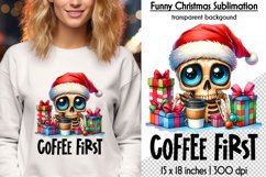 Funny Christmas Sublimation Bundle, Skeleton Santa PNG Product Image 16