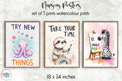 Cute Animal Nursery Posters, Inspirational Kids Wall Art Product Image 1