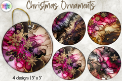 Christmas Ornaments Sublimation, Alcohol Ink Ornaments Product Image 1