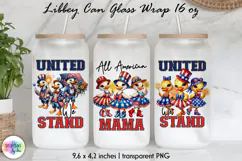 Patriotic Libbey Can Glass Wrap, 16 oz Can Glass Sublimation Product Image 1