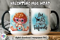 Funny Cupid Mug Wrap, Valentine's Day Mug Wrap Design Product Image 1