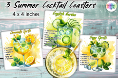 Summer Cocktail Recipe Coaster, Party Cocktail Coasters Product Image 1