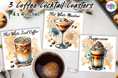 Coffee Cocktail Coasters, Coffee Lover Coasters, Coffee PNG Product Image 1