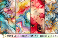 Marble Seamless Patterns, Luxury Elegant Digital Paper Product Image 1