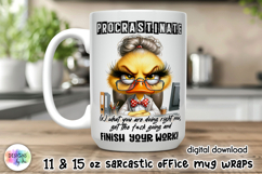 Sarcastic Office Mug Wrap, Funny Office Worker Mug Design Product Image 1