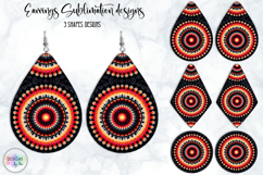 Boho Mandala Earrings Sublimation Bundle, Tie Dye Effect Des Product Image 13