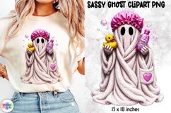 Spa Ghost PNG Cute Self Care Halloween Clipart Product Image 1
