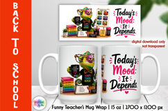 Funny Chameleon Teacher Mug Wrap PNG, Back to School PNG Product Image 1