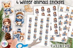 Winter Animals Stickers, Cozy Animals Stickers Product Image 1