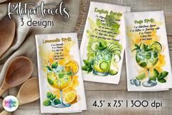 Cocktail Recipe Kitchen Towel, Recipe Dish Towel, Party PNG Product Image 1
