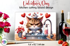 Funny Kitchen Cutting Board | Valentines Grumpy Cat Print Product Image 1
