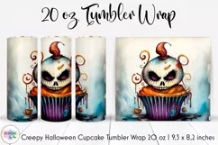 Voodoo Doll Cupcake Tumbler Wrap | Creepy Halloween Creature Product Image 1
