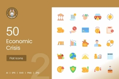 50 Economic Crisis Icons Product Image 1