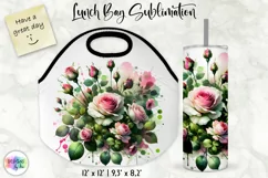 Watercolour Roses Lunch Bag | Watercolour Roses Tumbler Wrap Product Image 1