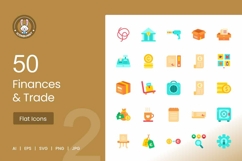 Finances &amp; Trade Flat Multicolor Icons Product Image 1