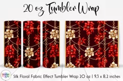 Floral Tumbler Wrap | Elegant Floral Silk Fabric Texture Product Image 1