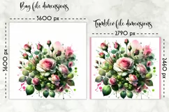 Watercolour Roses Lunch Bag | Watercolour Roses Tumbler Wrap Product Image 2