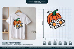 Pumpkin and Daisies SVG Product Image 1