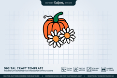 Pumpkin and Daisies SVG Product Image 3