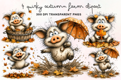 Quirky Autumn Farm Clipart PNG Product Image 1