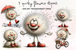 Quirky Flowers Clipart PNG Product Image 1