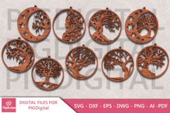 Laser Cut Tree &amp; Woman Ornament SVG Bund Product Image 1