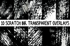 10 Paint Scratched Grunge Overlays PNG Distressed Textures Product Image 2