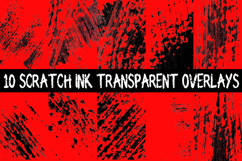 10 Paint Scratched Grunge Overlays PNG Distressed Textures Product Image 3