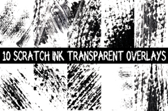 10 Paint Scratched Grunge Overlays PNG Distressed Textures